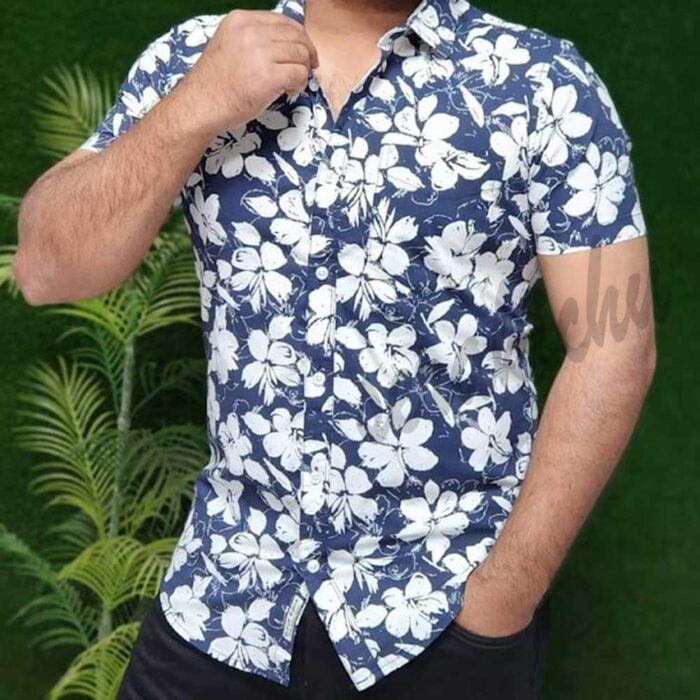 Floral Print Half Shirt