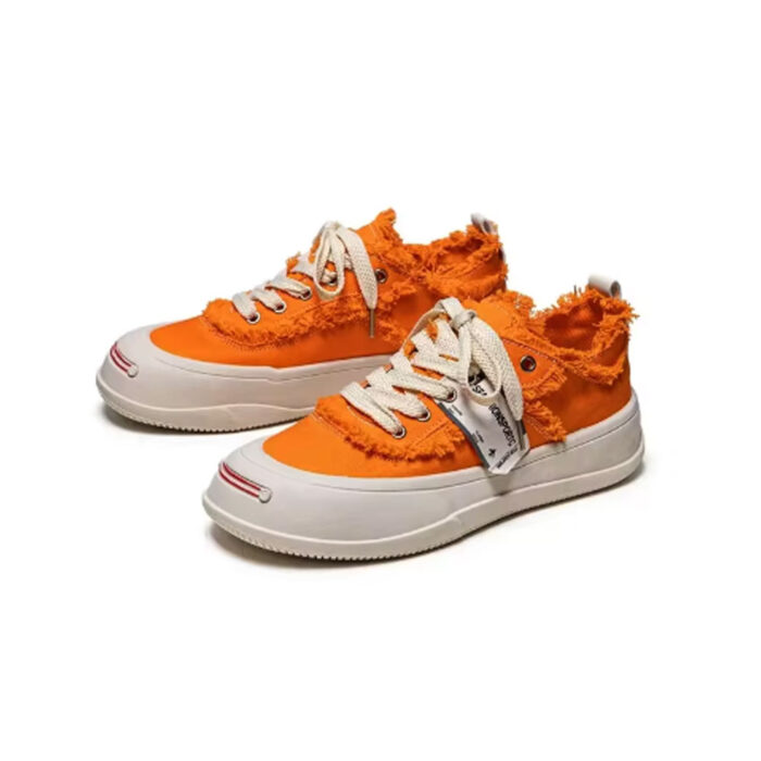 Orange canvas shoes