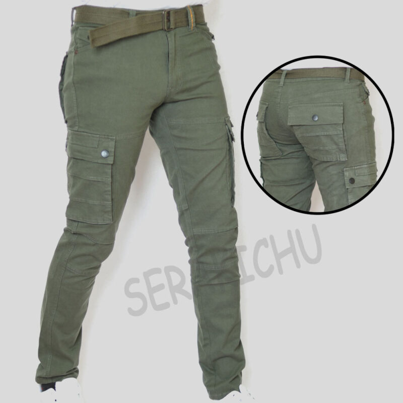 olive cargo pant with 6 pockets