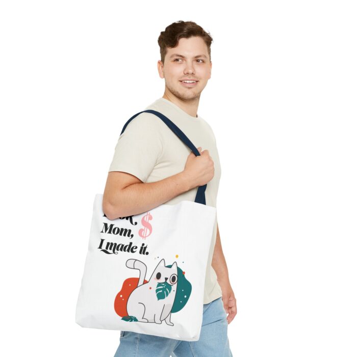 White Tote Bag cat