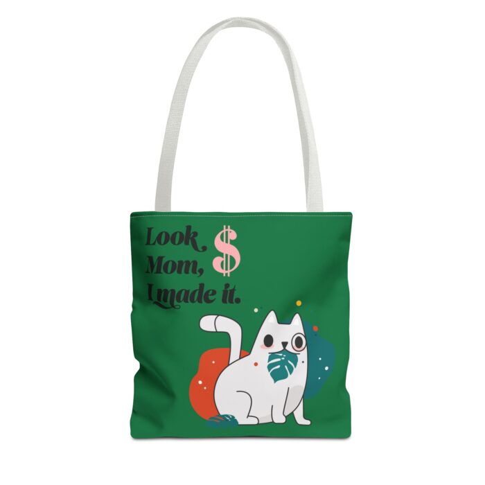 Green Tote Bag - Cute and Practical Carryall for Cat Lovers - Image 2